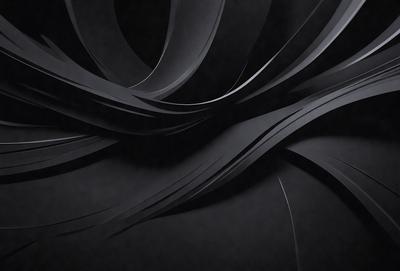 The primary subject of the image is a black and white photograph of a spiral pattern. The setting is a dark room, and the visual style is a close-up of the spiral pattern. The colors and mood of the image are predominantly black and white, creating a sense of depth and contrast.