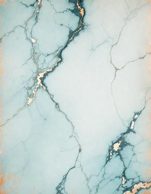 The primary subject of the image is a blue marble wall with a cracked and textured surface. The setting is a room with a blue marble wall, and the visual style is a photo. The dominant colors are blue and white, creating a calm and serene atmosphere.