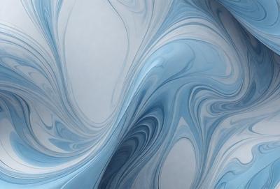 The primary subject of the image is a blue and white swirl pattern, which appears to be a digital art or illustration. The setting is a blue background, and the visual style is a combination of digital art and illustration. The dominant colors are blue and white, creating a calming and soothing atmosphere.