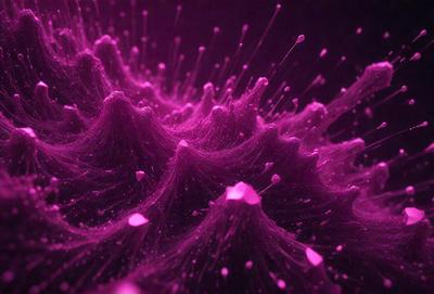 The primary subject of the image is a purple, pink, and white swirl pattern. The setting is a dark background, which contrasts with the vibrant colors of the swirl pattern. The visual style appears to be a combination of digital art and illustration, creating a unique and eye-catching design. The dominant colors in the image are purple, pink, and white, giving the scene a lively and energetic atmosphere.