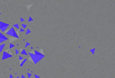 The primary subject of the image is a blue geometric pattern, which is displayed on a gray background. The visual style of the image is a combination of digital art and illustration, creating a unique and intricate design. The dominant colors in the image are blue and gray, giving it a calm and sophisticated atmosphere.