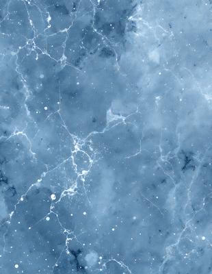 The primary subject of the image is a blue and white marbled surface, which appears to be a wall or a piece of art. The setting is a dark blue background, which contrasts with the white and blue marbled surface. The visual style is a close-up of the marbled surface, showcasing its intricate patterns and textures. The colors and mood of the image are predominantly dark blue and white, creating a sense of depth and sophistication.