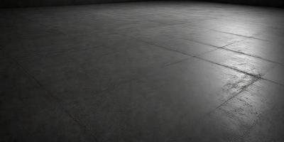 The primary subject of the image is a large, empty room with a grey floor. The setting is a concrete floor, and the visual style is a photo. The room appears to be a warehouse or a large empty space, with a somewhat dull atmosphere.