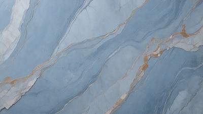 The primary subject of the image is a blue marble tile with a pattern of swirls and waves. The setting is a bathroom, and the visual style is a close-up of the tile. The dominant colors are blue and white, creating a calm and soothing atmosphere.