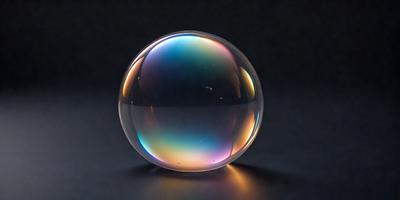 The primary subject of the image is a large, colorful glass ball. The ball is placed on a dark surface, which contrasts with the vibrant colors of the glass. The setting appears to be indoors, with the glass ball being the main focus of the scene. The visual style of the image is a close-up of the glass ball, showcasing its unique and eye-catching design. The colors and mood of the image are lively and energetic, with the glass ball serving as a captivating centerpiece.