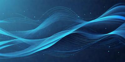 The primary subject of the image is a blue wave or ripple effect, which appears to be a digital art or illustration. The setting is a blue background, and the visual style is a combination of digital art and illustration. The dominant colors are blue and white, creating a calm and serene atmosphere.