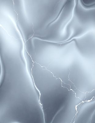 The primary subject of the image is a close-up of a white sheet with a lightning bolt pattern. The sheet appears to be made of silk, giving it a luxurious and elegant appearance. The setting is a room with a blue wall, which adds a contrasting color to the scene. The visual style is a combination of digital art and illustration, creating a unique and eye-catching design. The colors and mood of the image are predominantly blue and white, giving it a calm and serene atmosphere.