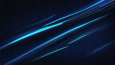 The primary subject of the image is a blue light streak or a blue light effect. The setting is a dark background, which contrasts with the blue light. The visual style appears to be a digital art or illustration, as the blue light effect is created through digital means. The colors and mood of the image are predominantly blue, giving it a cool and futuristic atmosphere.