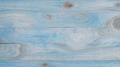 The primary subject of the image is a wooden surface with a blue tint. The setting is a wooden wall, and the visual style is a close-up of the wooden surface. The colors and mood of the image are predominantly blue, creating a calm and serene atmosphere.