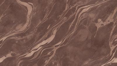 The primary subject of the image is a brown marble tile with a pattern of swirls and waves. The setting is a wall, and the visual style is a close-up of the tile. The colors and mood of the image are warm and earthy, with the brown marble tile being the dominant color.