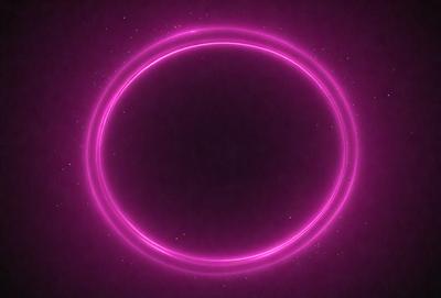 The primary subject of the image is a pink circle, which is the main object, scene, or focus of the image. The setting or background of the image is a dark, purple-colored space. The visual style of the image is a digital art or illustration, as it appears to be a computer-generated or digitally created design. The colors and mood of the image are predominantly pink and purple, creating a warm and inviting atmosphere.