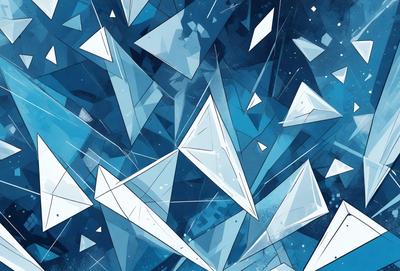 The primary subject of the image is a blue and white pattern, which appears to be a digital art or illustration. The setting is a blue background, and the visual style is a combination of digital art and illustration. The colors and mood of the image are predominantly blue and white, creating a calm and serene atmosphere.