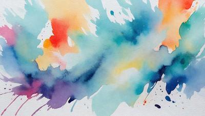 The primary subject of the image is a painting or drawing of a colorful, abstract design. The setting is a white background, which provides a clean and uncluttered appearance. The visual style is a mix of digital art and traditional painting, as it appears to be a digital artwork with a hand-painted feel. The colors and mood of the image are vibrant and lively, with a focus on the various shades of blue, green, and yellow.