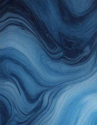 The primary subject of the image is a blue and white swirling pattern, which appears to be a digital art or illustration. The setting is a blue background, and the visual style is a combination of digital art and illustration. The dominant colors are blue and white, creating a calm and soothing atmosphere.