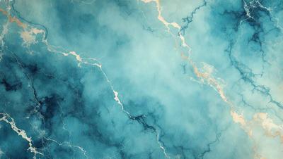 The primary subject of the image is a blue and white painting of a cloudy sky. The setting is a blue background, and the visual style appears to be a digital art or illustration. The dominant colors in the painting are blue and white, creating a serene and calming atmosphere.