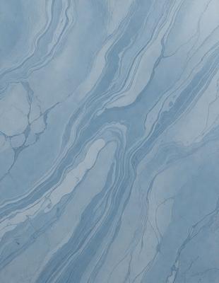 The primary subject of the image is a marble tile with a blue and white color scheme. The setting is a bathroom, as indicated by the presence of the marble tile. The visual style is a close-up of the tile, showcasing its intricate design and texture. The colors and mood of the image are predominantly blue and white, creating a clean and elegant atmosphere.