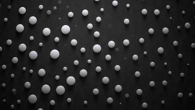 The primary subject of the image is a pattern of white circles on a black background. The circles are arranged in various sizes and shapes, creating a visually interesting and unique design. The setting appears to be a black surface, possibly a wall or a piece of artwork. The visual style of the image is a combination of digital art and illustration, as the circles are carefully placed and the overall composition is well-executed. The dominant colors in the image are black and white, giving the pattern a bold and striking appearance.