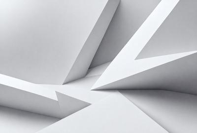 The primary subject of the image is a white paper with a geometric pattern. The paper is cut into triangles, creating a visually interesting and unique design. The setting is a white background, which provides a clean and minimalist appearance. The visual style is a combination of digital art and illustration, as the paper is cut into triangles and the overall design is intricate and detailed. The colors and mood of the image are predominantly white, giving it a clean and modern feel.