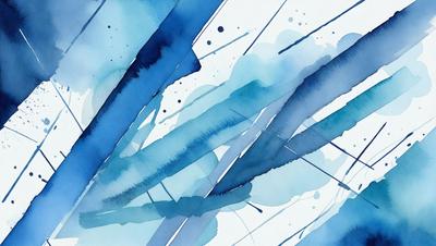 The primary subject of the image is a blue and white painting featuring a watercolor-like design. The setting is a white background, which provides a clean and uncluttered appearance. The visual style is a combination of watercolor and digital art, creating a unique and artistic representation. The dominant colors are blue and white, which contribute to a calming and serene atmosphere.