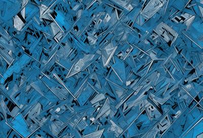 The primary subject of the image is a blue background with a pattern of various shapes and designs. The setting appears to be a futuristic or abstract environment. The visual style of the image is a combination of digital art and illustration, creating a unique and intriguing pattern. The dominant colors in the image are blue and white, giving it a calm and serene atmosphere.