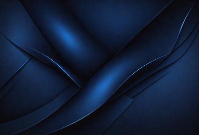 The primary subject of the image is a blue, curved, and swirling design. The setting is a dark blue background, which creates a striking contrast with the blue design. The visual style appears to be a combination of digital art and illustration, as the design is intricate and detailed. The colors and mood of the image are predominantly dark and moody, with the blue design being the main focal point.