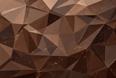 The primary subject of the image is a close-up of a brown and tan patterned surface, which appears to be a textured wall or a piece of artwork. The setting is indoors, with the surface being the main focus of the image. The visual style is a combination of a photo and a digital artwork, creating a unique and intriguing appearance. The colors and mood of the image are warm and earthy, with the brown and tan tones evoking a sense of natural materials and textures.