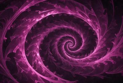 The primary subject of the image is a spiral pattern, which is the main object, scene, or focus of the image. The spiral pattern is set against a purple background, creating a visually striking and unique visual style. The colors and mood of the image are predominantly purple, giving it a vibrant and artistic appearance.