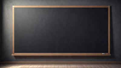 The primary subject of the image is a large blackboard with a chalkboard surface. The setting is a room with a wooden frame surrounding the blackboard. The visual style is a photo of the blackboard, showcasing its chalkboard surface. The colors and mood of the image are predominantly black and white, giving it a classic and timeless appearance.