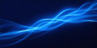The primary subject of the image is a blue light, which appears to be a blue wave or a blue line. The setting is a dark blue background, which creates a contrasting effect with the blue light. The visual style of the image is digital art, as it is a computer-generated image. The dominant colors in the image are blue and black, giving it a futuristic and modern appearance.