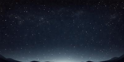 The primary subject of the image is the night sky filled with stars. The setting is a dark, star-filled sky, and the visual style is a painting or drawing. The colors and mood of the image are predominantly dark and serene, with the stars providing a sense of depth and beauty.