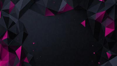 The primary subject of the image is a black background with a geometric pattern. The setting is a dark room, and the visual style is a combination of digital art and illustration. The dominant colors are black and purple, creating a moody and dramatic atmosphere.