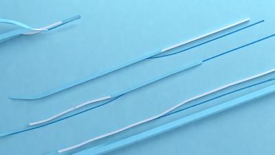 The primary subject of the image is a blue surface with a series of blue and white stripes. The setting appears to be a blue background, and the visual style is a combination of digital art and illustration. The colors and mood of the image are predominantly blue and white, creating a calm and soothing atmosphere.