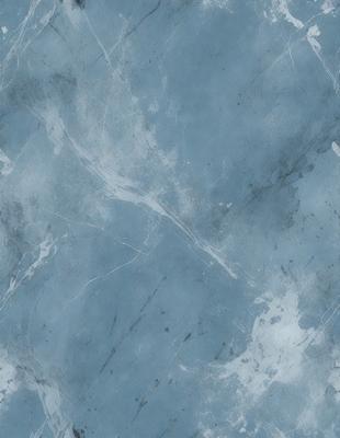 The primary subject of the image is a blue marble wall with a pattern of white streaks. The setting is a room with a blue background. The visual style is a photo of the marble wall. The colors and mood are predominantly blue, with a touch of white from the streaks.