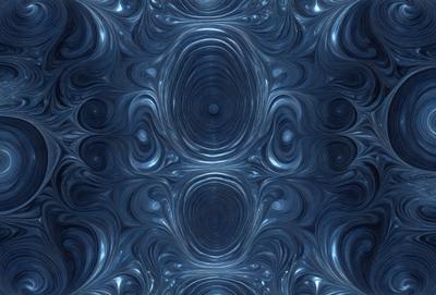 The primary subject of the image is a blue and white swirling pattern, which appears to be a digital art or illustration. The setting is a blue background, and the visual style is a combination of digital art and illustration. The dominant colors are blue and white, creating a calm and soothing atmosphere.