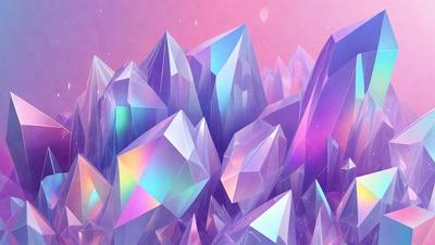 The primary subject of the image is a large, colorful mountain made up of many different colored crystals. The mountain is surrounded by a purple sky, which adds to the overall atmosphere of the scene. The visual style of the image is a combination of digital art and illustration, creating a vibrant and eye-catching display. The colors and mood of the image are lively and energetic, with the bright colors of the crystals and the purple sky creating a sense of wonder and excitement.