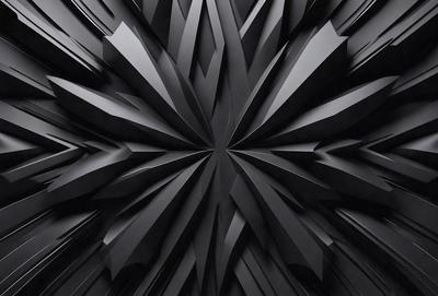 The primary subject of the image is a black and white geometric pattern, which appears to be a close-up of a black and white artwork. The setting is a black background, which contrasts with the artwork, emphasizing its details. The visual style is a combination of a photo and a digital artwork, creating a unique and intriguing appearance. The colors and mood of the image are predominantly black and white, giving it a classic and timeless feel.
