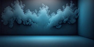 The primary subject of the image is a large, blue cloud. The cloud is floating in a blue sky, creating a serene and calming atmosphere. The setting is a vast, open space with no visible landmarks or objects, giving the viewer a sense of freedom and openness. The visual style of the image is a combination of digital art and illustration, with the cloud's shape and texture being skillfully rendered. The colors and mood of the image are predominantly blue, which adds to the overall sense of tranquility and peacefulness.