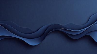 The primary subject of the image is a blue wave, which is the main focus of the scene. The setting is a dark blue background, creating a dramatic contrast with the wave. The visual style is a digital art or illustration, as the wave is depicted in a stylized manner. The dominant colors are blue and black, giving the image a moody and dramatic atmosphere.