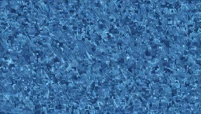 The primary subject of the image is a blue, textured surface with a patterned appearance. The setting is a blue sky, and the visual style is a combination of a photo and digital art. The dominant colors are blue and white, creating a calm and serene atmosphere.