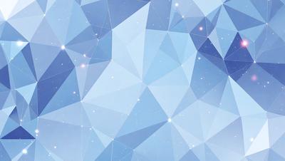 The primary subject of the image is a blue and white geometric pattern, which appears to be a digital art or illustration. The setting is a blue sky, and the visual style is a combination of digital art and illustration. The dominant colors are blue and white, creating a calm and serene atmosphere.
