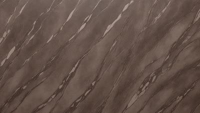The primary subject of the image is a brown marble-like surface with a pattern of swirls and waves. The setting is a room with a wall that features this unique design. The visual style is a combination of a photo and a drawing, creating a realistic yet artistic representation of the marble pattern. The colors and mood of the image are warm and earthy, with the brown marble providing a natural and elegant touch to the space.