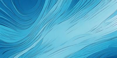 The primary subject of the image is a blue ocean with waves. The setting is the open ocean, and the visual style is a digital art or illustration. The dominant colors are blue and white, creating a serene and calming atmosphere.