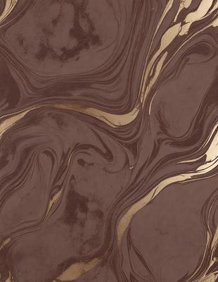 The primary subject of the image is a brown and gold patterned wallpaper. The setting is a wall, and the visual style is a close-up of the wallpaper. The colors and mood of the image are warm and earthy, with the brown and gold colors creating a rich and textured appearance.