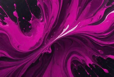 The primary subject of the image is a purple swirl, which appears to be a painting or a digital artwork. The setting is a black background, which contrasts with the purple swirl. The visual style suggests that the image is a digital artwork or a painting, as it has a vibrant and artistic appearance. The dominant colors in the image are purple and black, creating a bold and striking visual effect.