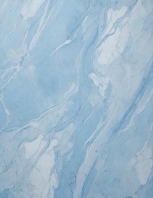The primary subject of the image is a blue marble wall with a pattern of swirls and waves. The setting is a room with a blue marble floor, which complements the blue marble wall. The visual style is a close-up of the marble wall, showcasing its intricate design. The colors and mood of the image are predominantly blue, creating a serene and calming atmosphere.