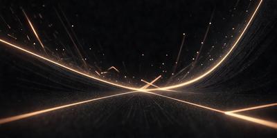 The primary subject of the image is a brightly lit tunnel with a black background. The setting is a tunnel, and the visual style is a digital art or illustration. The colors and mood are predominantly black and orange, creating a sense of depth and warmth.