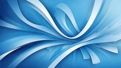 The primary subject of the image is a blue and white swirl pattern. The setting is a blue background, and the visual style appears to be a digital art or illustration. The dominant colors are blue and white, creating a sense of movement and fluidity in the design.