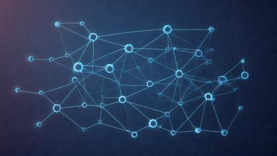 The primary subject of the image is a blue, geometric pattern. The setting is a dark blue background, which creates a contrasting and visually striking scene. The visual style is a combination of digital art and illustration, as the pattern is intricate and detailed. The colors and mood of the image are predominantly blue, creating a calm and serene atmosphere.