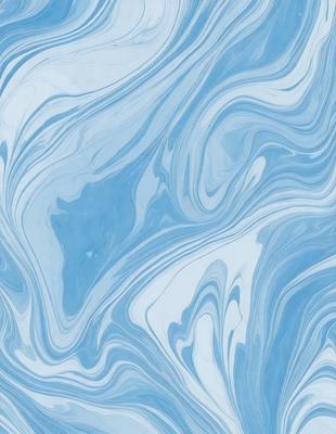 The primary subject of the image is a blue and white swirling pattern, which appears to be a digital art or illustration. The setting is a blue background, and the visual style is a combination of digital art and illustration. The dominant colors are blue and white, creating a calm and soothing atmosphere.