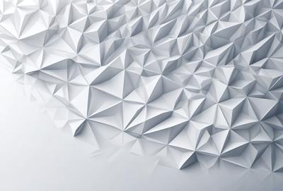 The primary subject of the image is a white, geometric pattern. The pattern is composed of multiple white triangles, creating a visually striking and intricate design. The setting is a white background, which provides a clean and minimalist appearance to the pattern. The visual style of the image is a combination of digital art and illustration, as the triangles are carefully crafted and arranged to create a cohesive and harmonious design. The colors and mood of the image are predominantly white, giving it a clean, modern, and sophisticated feel.